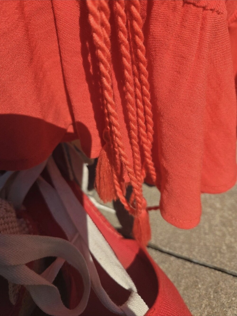 Anthro Tomato Red Embroidered Ruffle Top - Picture 6 of 6